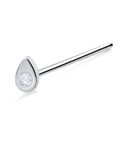 Drop Stone Shaped Silver Straight Nose Stud NSKA-202